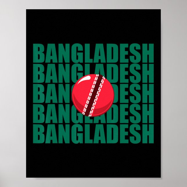 Ngladesh Cricket National Team Flagga Support  Poster (Framsidan)