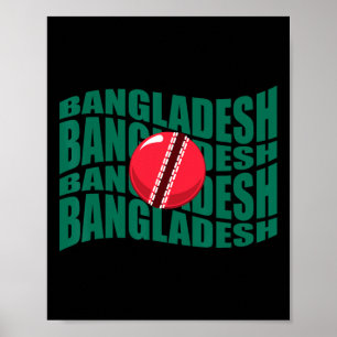 Ngladesh Cricket National Team Vågig Flagga Suppor Poster