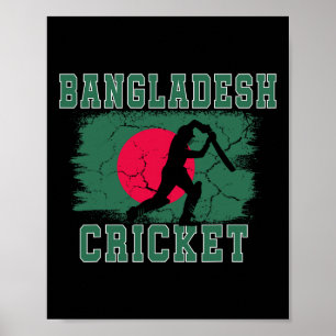 Ngladesh Cricket Supporters Ngladesh Flagga Cricke Poster