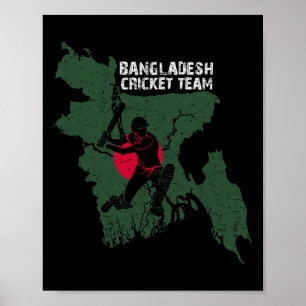Ngladesh Cricketspelare Flagga Jersey Ngladeshisk Poster