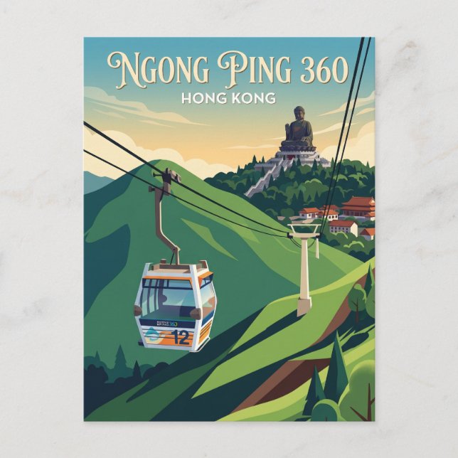 Ngong Ping 360 Hongkong Vykort (Framsida)