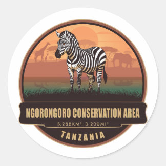 Ngorongoro naturskyddsområde, Tanzania Runt Klistermärke
