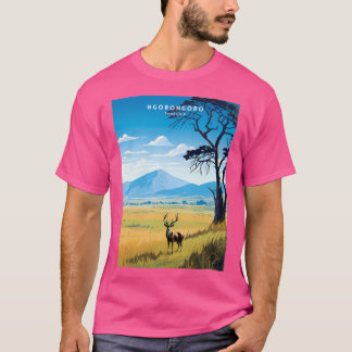 Ngorongoro Tanzania Crater Wildlife Travel Poster T Shirt