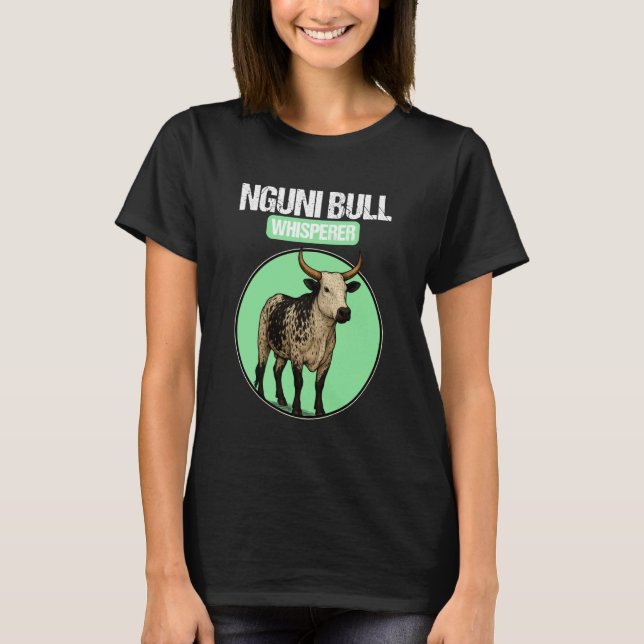 Nguni-nötkreatur Nguni-tjur T Shirt (Framsida)