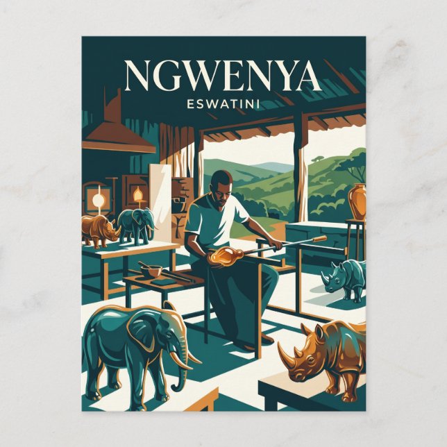 Ngwenya Glasbruk Eswatini Vykort (Framsida)