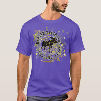 NH Moose Medallion Black and Gult T Shirt