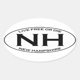 NH - New Hampshire Ovalt Klistermärke