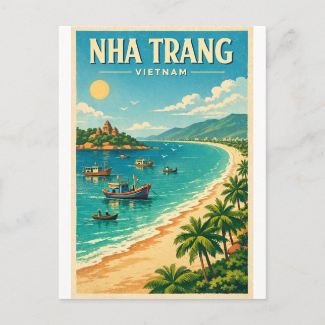 Nha Trang-staden, Vietnam reseguideposter Vykort (Framsida)