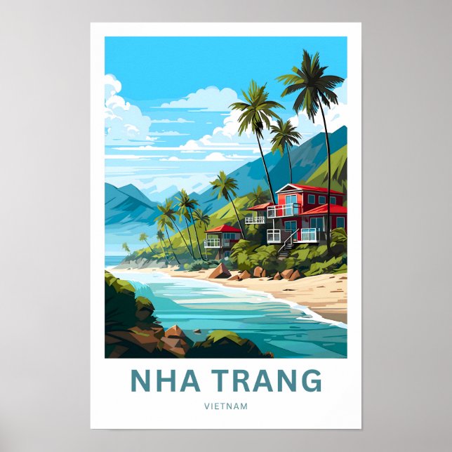 Nha Trang Vietnam Travel Poster (Framsidan)