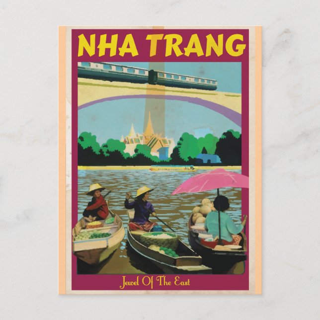 Nha Trang vintage reseplakat Vykort (Framsida)