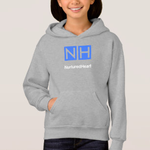 NHI Kids Grått Pullover Hoodie med fickor T Shirt