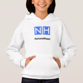 NHI Kids White Pullover Hoodie med fickor T Shirt
