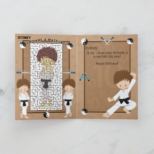 Ni är A-Maze-ing Pojkar Karate Grattis på födelsed Kort