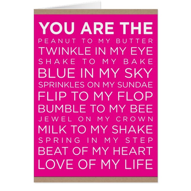 "NI" ÄR "VARJE SAK" PÅ VARJE SÄTT "TILL MIG" HÄLSNINGSKORT (Framsidan)