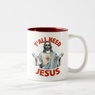 Ni behöver Jesus Två-Tonad Mugg