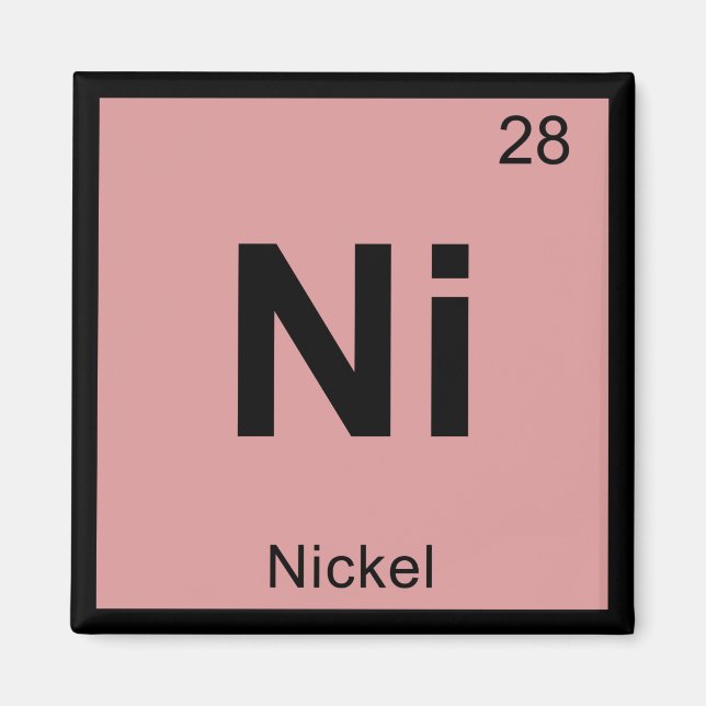 Ni - Nickel kemi Periodiska systemet Symbol Magnet (Framsidan)