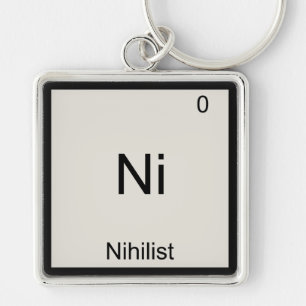 Ni - Nihilist Rolig Kemiskt Elementsymbol T-shirt Fyrkantig Silverfärgad Nyckelring