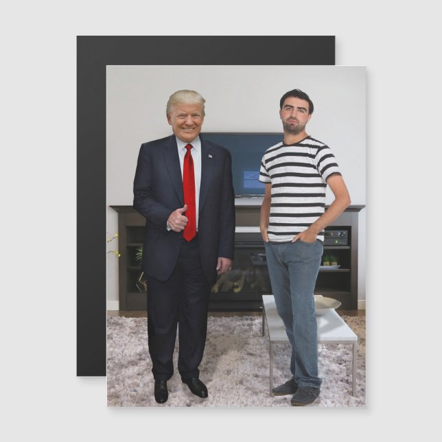 Ni träffade president Donald Trump| Lägg till ditt Magnetisk Inbjudningskort (Fram/baksida)