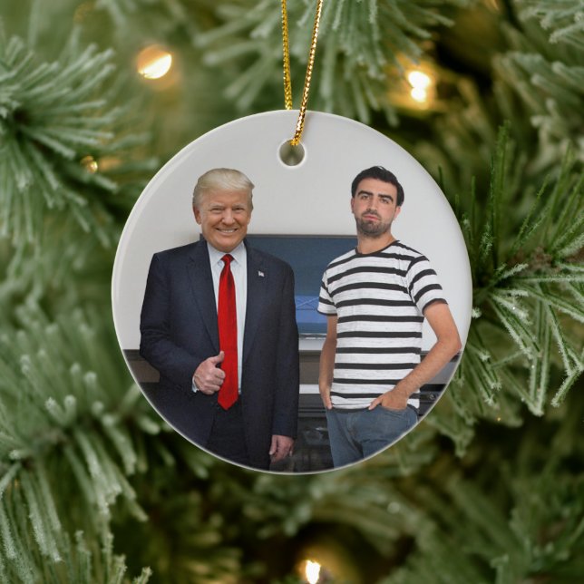 Ni träffade president Donald Trump | Lägg till fot Julgransprydnad Keramik (Träd)