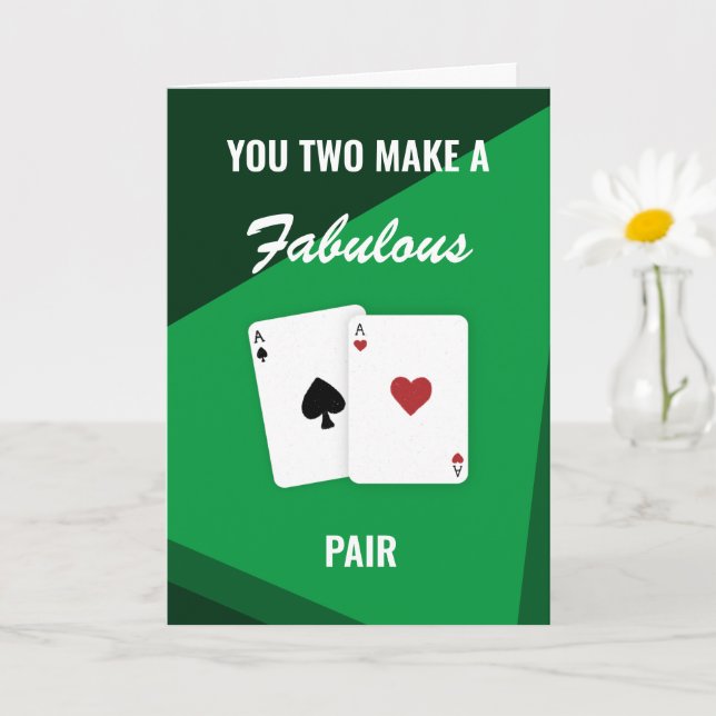 "Ni två gör ett fantastiskt par" Vegas Poker Hand Kort (Liten växt)