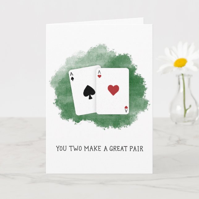"Ni två gör ett underbart par" Poker-par Kort (Liten växt)