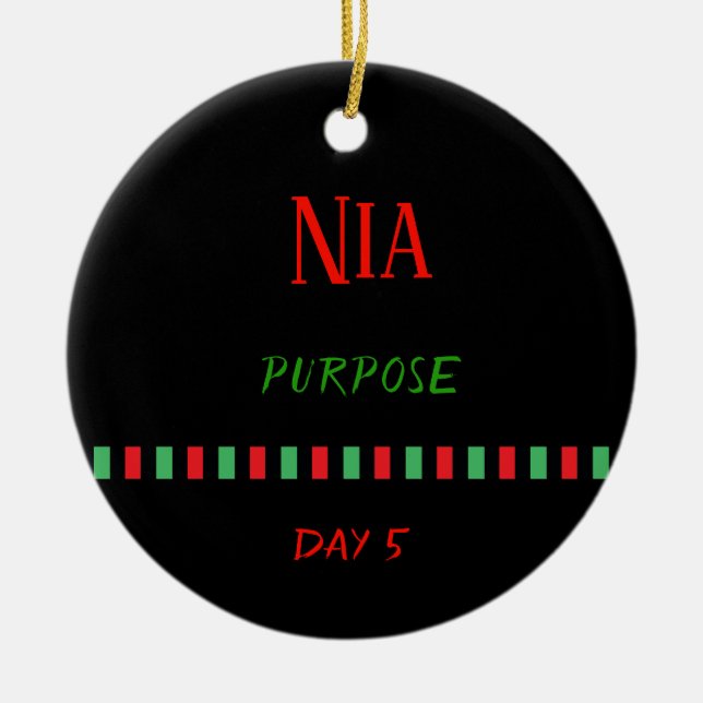 Nia - Kwanzaa Dag 5| Ornament (Framsidan)