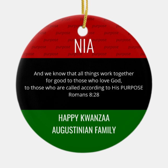 NIA Purpose Kwanzaa Julgransprydnad Keramik (Framsidan)