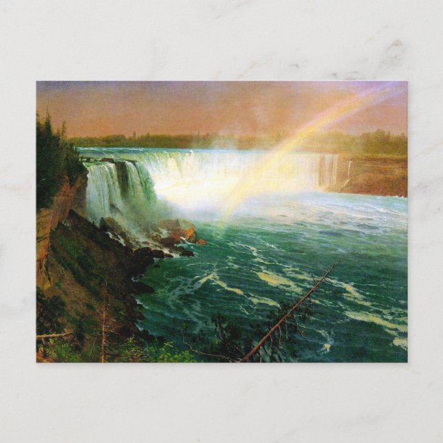 Niagara faller konstkonstnären Albert Bierstadt Vykort (Framsida)