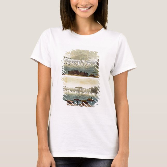 Niagara Falls, 1818 (färg engrave) Tee Shirt (Framsida)