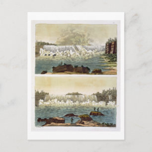 Niagara Falls, 1818 (färg engrave) Vykort