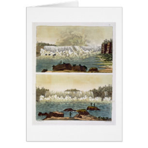 Niagara Falls 1818 (färggravyr) Hälsningskort