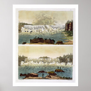 Niagara Falls 1818 (färggravyr) Poster