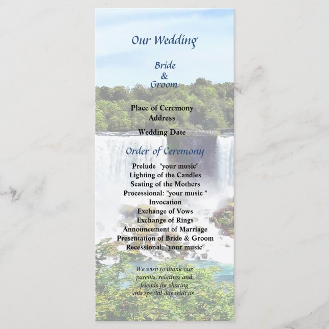 Niagara Falls American och Möhippa Veil Falls Program (Framsida)