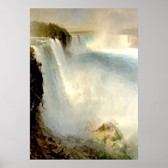 Niagara Falls, American Side av Frederic Church Poster (Framsidan)