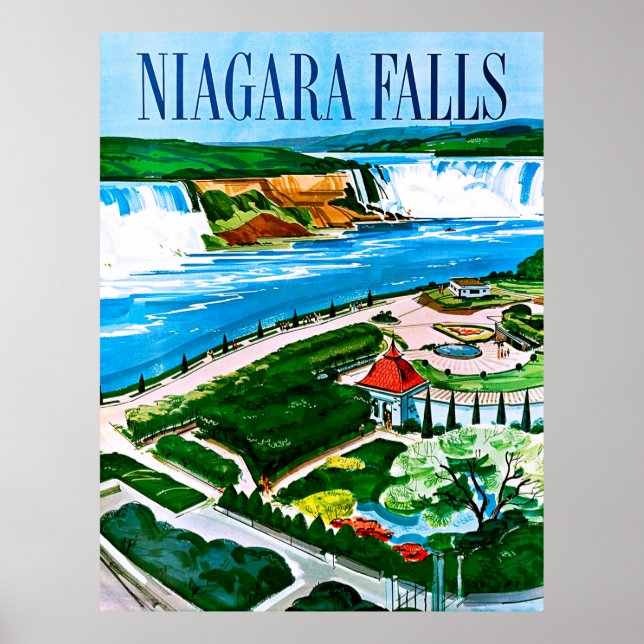 Niagara Falls, arealvy, Kanada, vintage resor Poster (Framsidan)