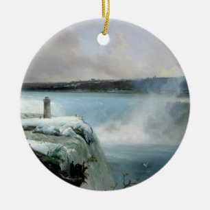 Niagara Falls c.1837-40 (olja på kanfas) Julgransprydnad Keramik