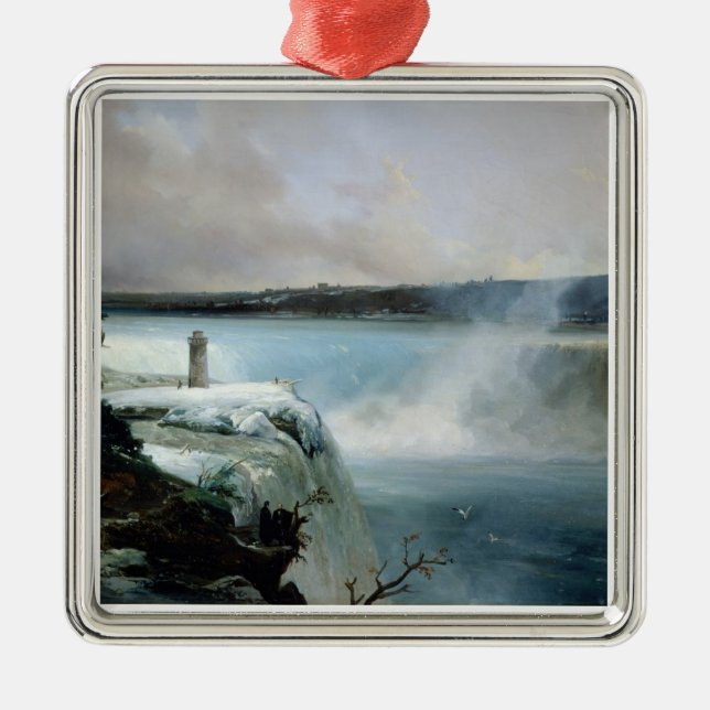 Niagara Falls c.1837-40 (olja på kanfas) Julgransprydnad Metall (Framsidan)