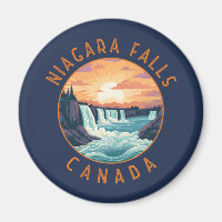 Niagara Falls Canada Retro Distress Circle
