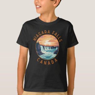 Niagara Falls Canada Retro Distress Circle T Shirt