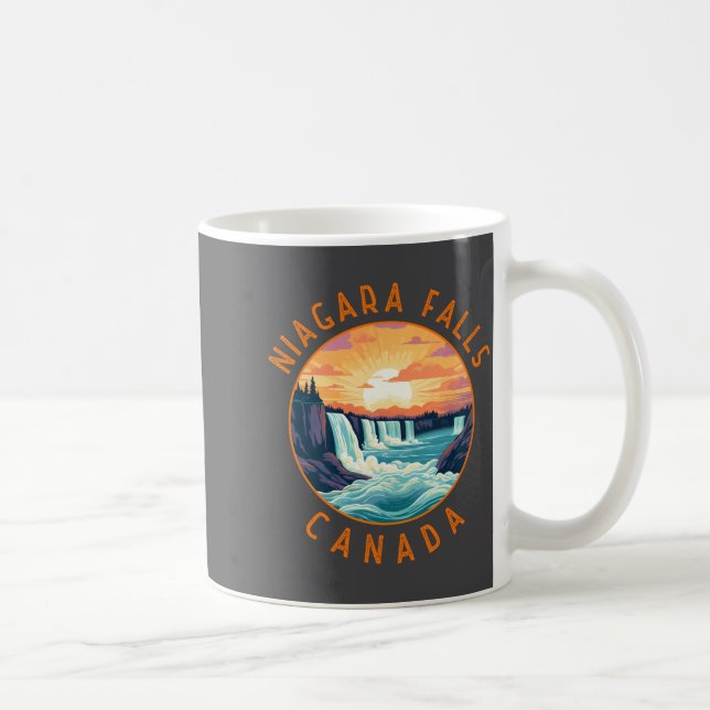 Niagara Falls Canada Retro Distressed Circle _1  Kaffemugg (Höger)