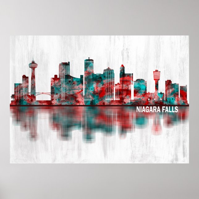 Niagara Falls Canada Skyline Poster (Framsidan)