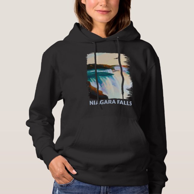 Niagara Falls Canada USA Skyline Silhouette Outlin T Shirt (Framsida)