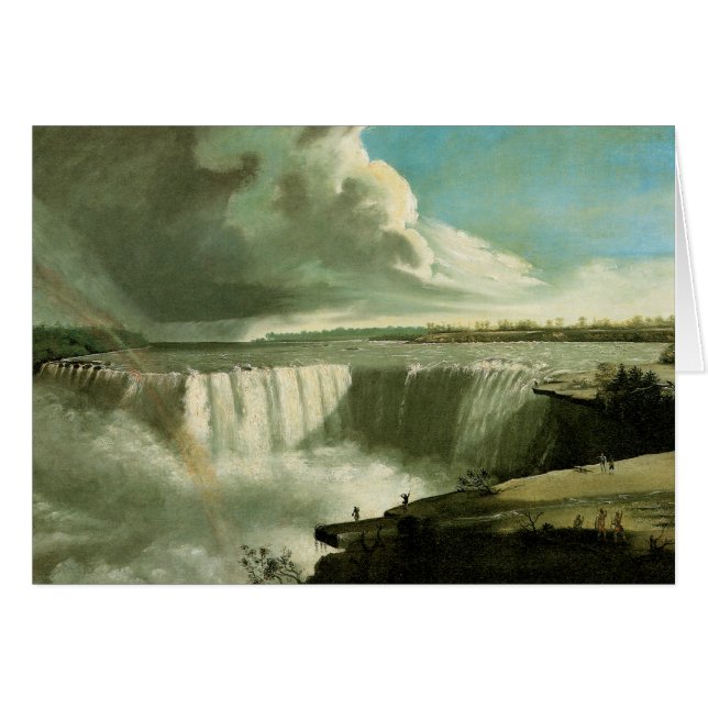 Niagara Falls från Bord Sten av John Vanderlyn Hälsningskort (Framsidan Horizontal)