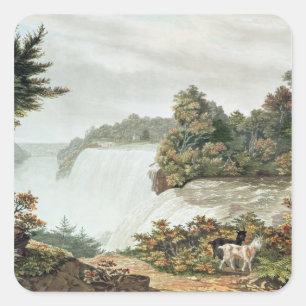 Niagara Falls från Goat Island Fyrkantigt Klistermärke