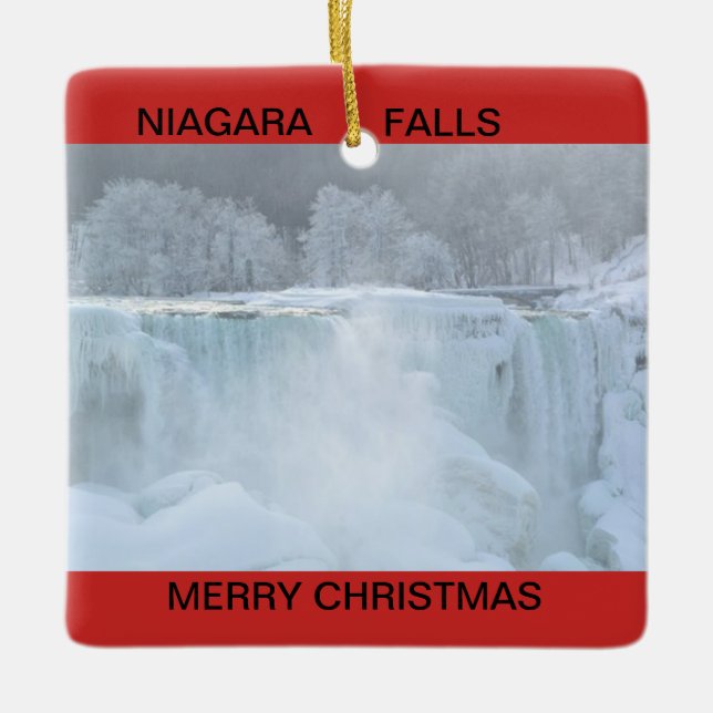 Niagara Falls fryst julprydnad Julgransprydnad Keramik (Framsida)