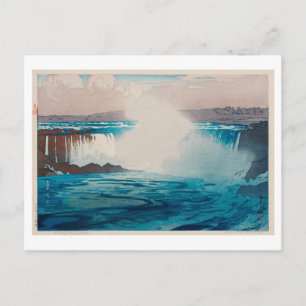 Niagara Falls, Hiroshi Yoshida, Woodcut Vykort