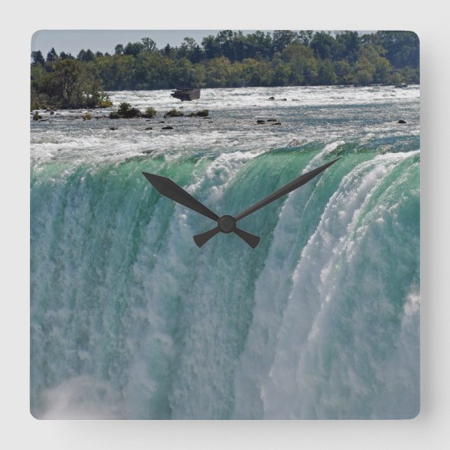 Niagara Falls Horseshoe Falls Natature Photo Clock Fyrkantig Klocka (Framsida)