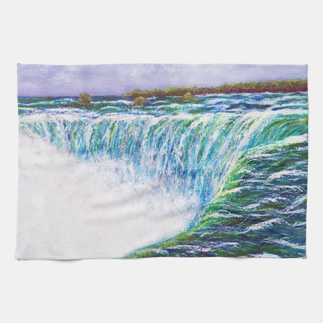 Niagara Falls, Horseshoe Falls, Original Painting Kökshandduk (Horisontell)