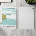 Niagara Falls Horseshoe Falls Travel Art Vintage Vykort<br><div class="desc">Niagara Falls i en vektorkonst stil. På den westerna kusten vid Niagarafloden förbises Horseshoe Falls,  den mest expansiva delen av kaskaderna.</div>
