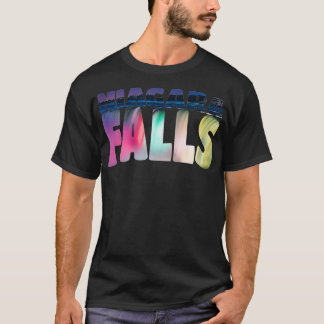 Niagara Falls i Night Canada USA Typography Souve T Shirt